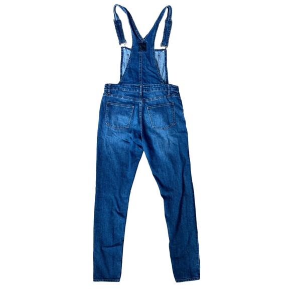 Cheap Monday Dungaree Carbon Blue Distressed Zippered Denim Jean Overalls SMALL - Picture 5 of 7